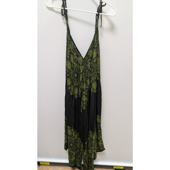 Dark Green Boho Patterned Jumpsuit - Picture 1 of 3
